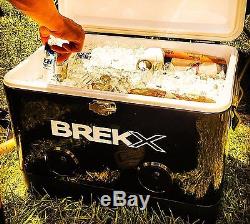 BREKX 54QT Black Party Cooler with High-Powered Bluetooth Speakers