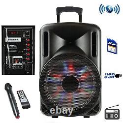 BeFree 12 2500W Portable Rechargeable Bluetooth PA DJ Party Speaker Mic USB TF