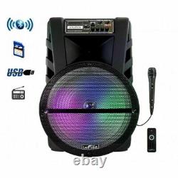 BeFree 15 Portable Bluetooth Rechargeable PA DJ Party Speaker w Mic Remote USB