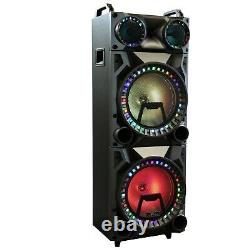 BeFree 2000W PMPO Dual 12 Portable Bluetooth PA DJ Party Speaker Lights Karaoke