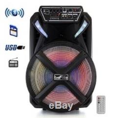 BeFree 800W 15 Subwoofer PORTABLE Rechargeable BLUETOOTH Party PA DJ Speaker