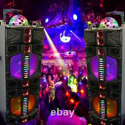 BeFree BFS-7777X Dual 12 Portable Bluetooth PA DJ Party Speaker Lights Karaoke