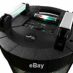 BeFree Bluetooth Portable DJ Party Speaker with 360 Degree Sound, Lights 2 Mics