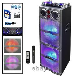 BeFree Double 10 Subwoofer Portable Bluetooth PA DJ Party Speaker w MIC Remote