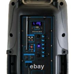 BeFree Dual 10 2000 Watt Subwoofer Portable Bluetooth Party PA DJ Speaker MIC