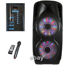 BeFree Dual 12 3000W PMPO Subwoofer Portable Bluetooth Party PA DJ Speaker MIC