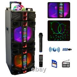 BeFree Dual 12 Portable Bluetooth PA DJ Party Speaker Lights Karaoke BFS-7777X
