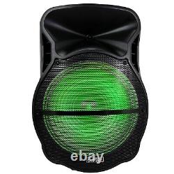 BeFree LARGE 18 Portable Bluetooth PA DJ Party Speaker Lights MIC Guitar Input