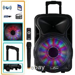 BeFree Sound 12 Inch 2500 Watt Bluetooth Rechargeable Portable Party PA Speaker