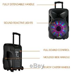 BeFree Sound 12 Inch 2500 Watt Bluetooth Rechargeable Portable Party PA Speaker
