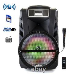 BeFree Sound 12 Inch Bluetooth Rechargeable Portable PA Party Speaker with Re