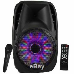 BeFree Sound 15 5000W Bluetooth Tailgate PA DJ Party Speaker Lights Remote Mic