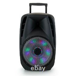 BeFree Sound 15 5000W PMPO PA DJ Party Speaker w Bluetooth Lights Mic Remote FM