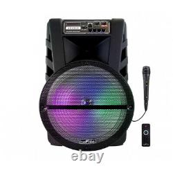 BeFree Sound 15 Inch Bluetooth Portable Rechargeable Party Speaker with LED L
