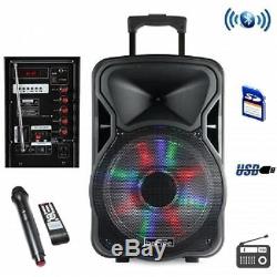 BeFree Sound 15BLUETOOTHPortable Rechargeable DJ PA PARTY SPEAKERwith LIGHTS