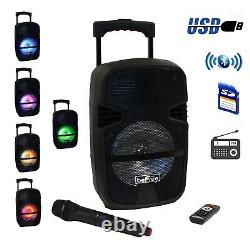 BeFree Sound 8 Inch 400 Watt Bluetooth Portable Party PA Speaker System with Il