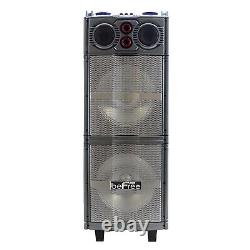 BeFree Sound BFS-5501 Double 10 Inch Subwoofer Bluetooth Portable Party Speaker