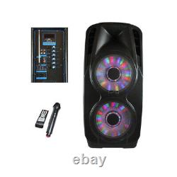 BeFree Sound Double 12 Inch Subwoofer Portable Bluetooth Party PA Speaker