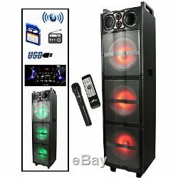 BeFree Sound Party Lights Bluetooth DJ PA Speaker with 3 10 Subwoofers USB/SD