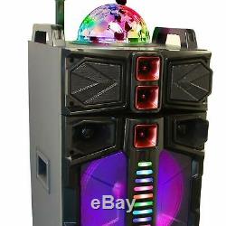 Befree Bfs-7777x Dual 12 Bluetooth Portable Dj Pa Party Speaker Lights MIC Usb