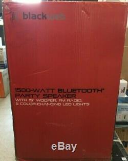 Blackweb BWA17AA007 1500-watt Bluetooth Party Speaker Black With FM Radio