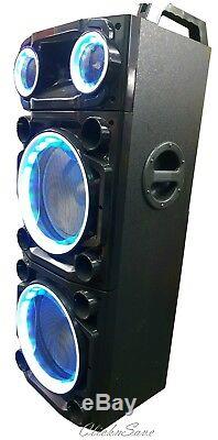 Bluetooth Loud DJ Party Disco Speaker With Karaoke USB SD RGB LED AUX RADIO