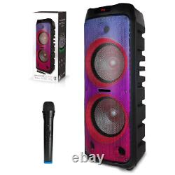 Bluetooth Portable Party Speaker Wireless Subwoofer Heavy Bass System AUX LED