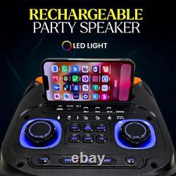 Bluetooth Portable Speaker 3100W Dual 10Subwoofer Heavy Bass Sound System Party