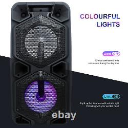 Bluetooth Speaker Dual 10 Subwoofer For Party Stereo LED Lighting AUX Echo USA