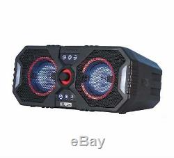 Bluetooth Speaker Stereo System Wireless Big Blue Party Indoor Outdoor LED Light