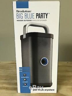 Brookstone Big Blue Party Indoor-Outdoor Bluetooth Speaker New Open Box