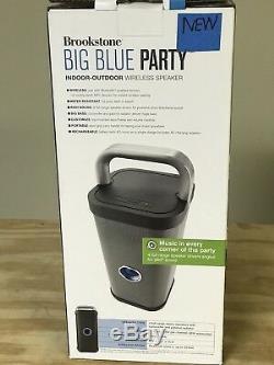 Brookstone Big Blue Party Indoor-Outdoor Bluetooth Speaker New Open Box