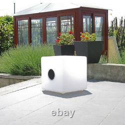 CGC Outdoor Bluetooth Speaker Large RGB Cube Garden Party LED Light Portable UK