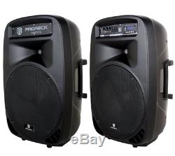 DJ PA Music Sound System Speakers Stereo Lighting Audio Bluetooth Mic LED Lights