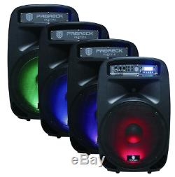 DJ PA Music Sound System Speakers Stereo Lighting Audio Bluetooth Mic LED Lights