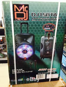 Dj15bta Hybrid Dj-party Speaker With Bluetooth Mp3 Usb Player Built In Bat 3000w