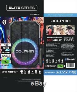 Dolphin 5100W 15 Rechargeable Party Speaker Use as Portable PA&Karaoke System