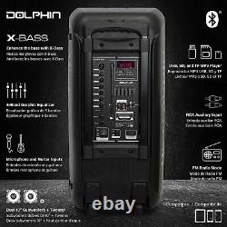 Dolphin PartyBox 3400W Bluetooth Tailgate Party Speaker System with Lights & TWS
