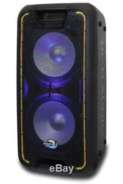 Dolphin SP-210RBT Rechargeable Karaoke Party Speaker System Dual 10 2400 Watt