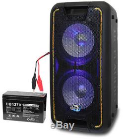 Dolphin SP-210RBT Rechargeable Karaoke Party Speaker System with Extra Battery
