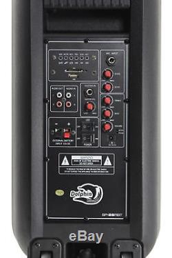 Dolphin SP-28RBT Portable Bluetooth Party Speaker Lights, Battery, Aux-Out