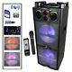 Double 10 Subwoofer Bluetooth Portable Karaoke Party Speakers Remote Mic Lights
