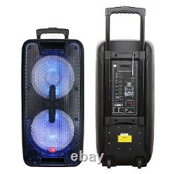 Dual 10 BT Party Bluetooth Speaker System Big Led Portable Stereo Tailgate Loud