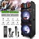 Dual 10 Bluetooth Fm Speaker Party Subwoofer Led Light With Microphone Remote