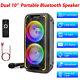 Dual 10 Bluetooth Party Speaker With Neon Led Lights Mic Dj Karaoke System Loud