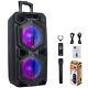 Dual 10 Bluetooth Speaker Sub Woofer Heavy Bass Sound System Party With Mic Lot
