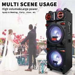 Dual 10 Disco LED Vertical BT Party Speaker High Powered System Portable Remote