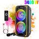 Dual 10 Portable Bluetooth Speaker 3400w Party Dj Heavy Bass Sound System Withmic