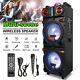 Dual 10 Subwoofer Bluetooth Speaker 4500w Rechargable Party Withled Fm Karaok Dj