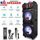 Dual 10 Subwoofer Bluetooth Speaker Rechargable Dj Fm Party Karaok Withmic Remote